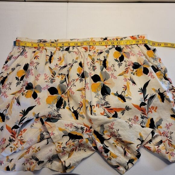 Rachel Zoe 100% Linen Shorts Womens Plus Size 3X  Multicolor Floral Tropical - Picture 8 of 9